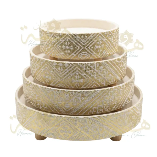 Coffrets Déco Luxe avec Piétement en Bois – Set de 4