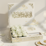 Coffret cadeau islamique premium avec Coran, roses.