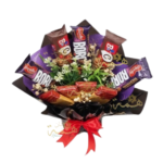 Vue de dessus bouquet de chocolats artisanal chic
