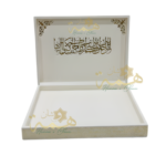 Vue aérienne compartiments personnalisables du coffret de cérémonie Hemma o Chan.